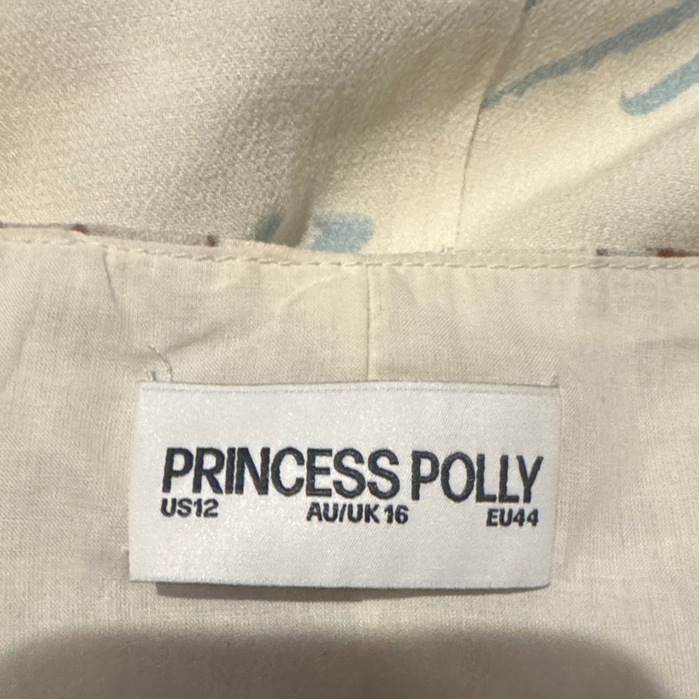 Princess Polly Cream Mini Skirt with Pastel Fish Print - Picture 3 of 3